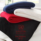 Personalized Corporate Embroidered Logo Fleece Throw   8544