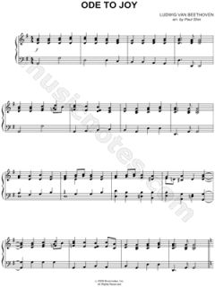 Ludwig Van Beethoven   Ode To Joy Sheet Music (Piano Solo)    