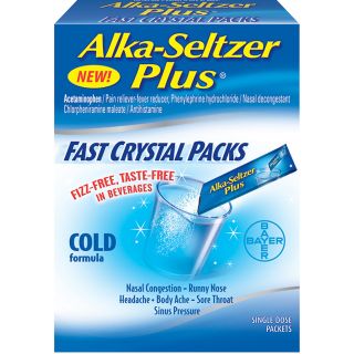 Alka Seltzer Plus Cold Formula Fast Crystal Packs, Unflavored