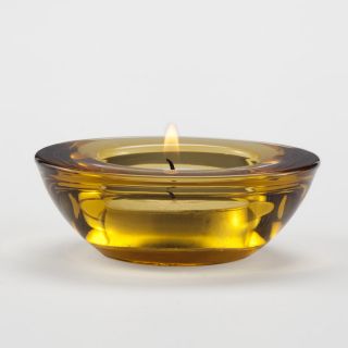 Amber Saucer Tealight Candle Holders, Set of 2  World Market