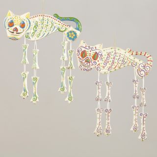 Hanging Los Muertos Skeleton Cats, Set of 2  World Market