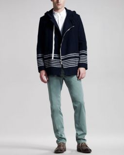 Band of Outsiders Hooded Wool Coat, Yarn Dyed Oxford Shirt & Slim 