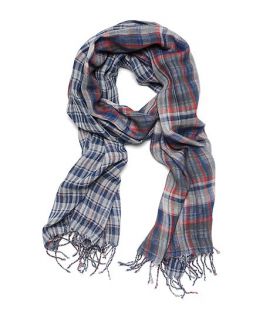 Cotton Double Faced Plaid Scarf   Brooks Brothers