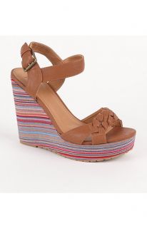 Black Poppy Keeper Braided Wedge Sandals at PacSun