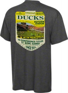 Oregon Ducks Football Title & Bowl Vintage Design Charcoal T Shirt 