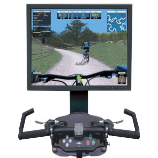 The Virtual Mountain Bike Racing Simulator   Hammacher Schlemmer 