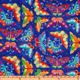 Laurel Burch Flying Colors II Large Butterfly Blue   Discount Designer 