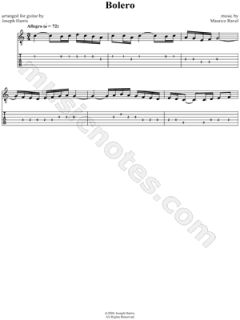 Image of Maurice Ravel   Bolero Guitar Tab   Download & Print