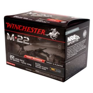 Winchester 22 LR M 22 Ammunition 40 gr 1000 count   
