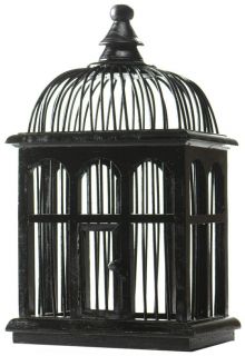 Black Wood Birdcage   Table Accents   Home Accents   Home Decor 