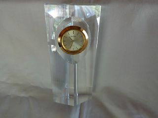 Bulova Hoya Glass Crystal Quartz Tower Style Clock