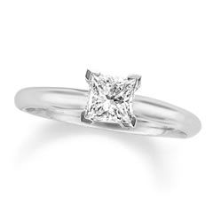 CT. Certified Colorless Princess Cut Diamond Solitaire Engagement 