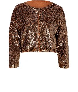 Marc by Marc Jacobs Camel Cropped Sequin Cardigan  Damen  Strick 
