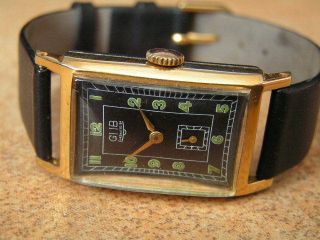 Rare Vintage GUB GLASHUTTE Rectangular Gents Wrist Watch, cal.62 