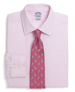 All Cotton Extra Slim Fit Textured Mini Check Luxury Dress Shirt Pink
