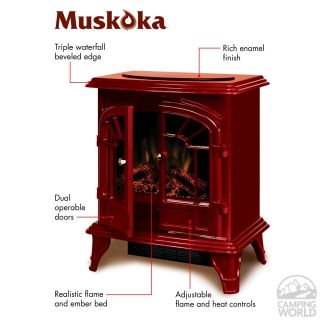 Muskoka Phoenix Electric Stove   Gloss Red   Greenway Home Products 