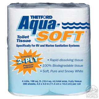 Thetford Aqua Soft 2 Ply RV Toilet Papers   Thetford 03300D   Toilet 