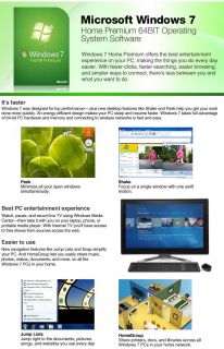 Microsoft Windows 7 Home Premium GFC 02050 Operating System Software 