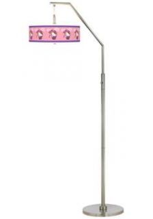 Hello Kitty Pink and Polka Dots Brushed Nikel Arc Floor Lamp