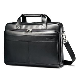 Samsonite Leather Slim Briefcase at Brookstone—Buy Now