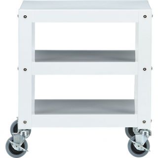 go cart white rolling table in office furniture  CB2