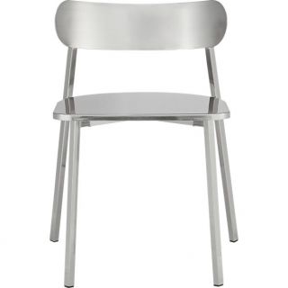 fleet brushed nickel chair in dining chairs, barstools  CB2