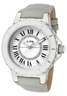 line 20011 Watches,Womens Marina White Dial Grey Leather, Womens 