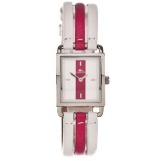 Lacoste Ladies White/Pink Analogue Leather Strap Watch
