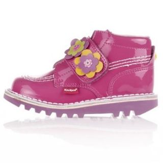 Kickers Pink Lego Kick Hi Patent Leather Glamour Boots