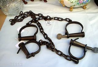 Vintage Georgetown County Plantation Prisoner transfer Cuffs shackles