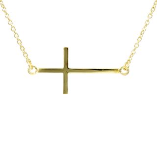 Wholesale Lucindas Sideways Cross Necklace   Gold Plated (SKU 712886 