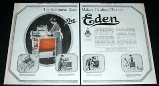 1920 OLD MAGAZINE PRINT AD, GILLESPIE, EDEN WASHING MACHINE ART!