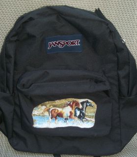   HORSE Backpack SuperBreak Girls Sparkle Horses Running/Water NEW Black