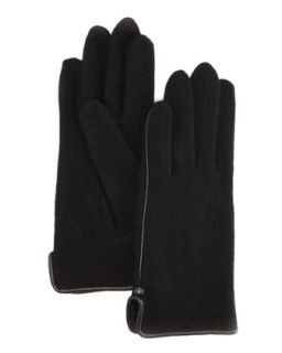 Side Vent Knit Gloves, Black   
