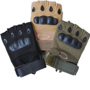   finger Fingerless Airsoft Tactical Carbon Knuckle Soft Leather Gloves