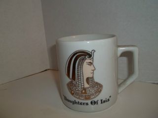 Daughters of Isis White Coffee Mug, Gold Logo/Symbol
