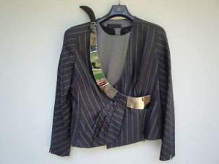 Giorgio Armani Prive Couture Size 48 14 Origami Gray Silk Jacket Top 