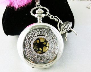   girl harry potter steampunk silver pocket watch necklace jewelry