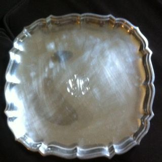 Large Frank Smith Sterling Silver Tray, Chippendale, 1.12 Lbs, 508 