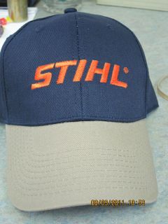 STIHL Navy Blue With Orange Logo Hat/Cap