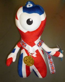 London 2012 Gold Medal & 30cm Wenlock Union Jack Olympic Mascot Soft 