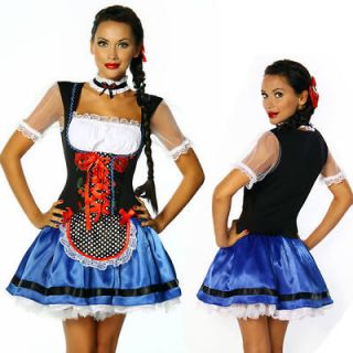 GERMAN BEER MAID OKTOBERFEST Costume Ladies FANCY DRESS Up DIRNDL 8 12