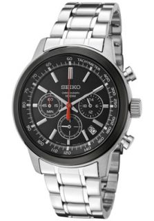 Seiko SSB045 Watches,Mens Classic Chronograph Black Dial Stainless 