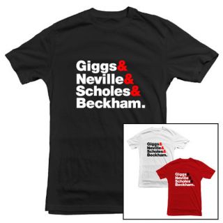 Giggs Neville Scoles Beckham Manchester United Man Utd Fan T Shirt 