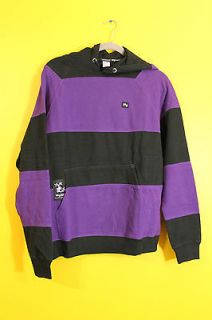 New L R G Lifted Research Group striped pullover purple hoodie mens S 
