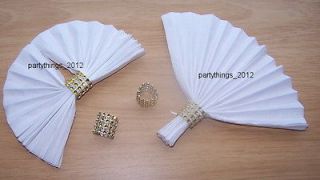 12 dozen (144 rings) Gold Diamond Mesh Napkin Ring holders