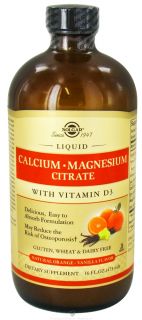 Solgar   Liquid Calcium Magnesium Citrate with Vitamin D3 Natural 