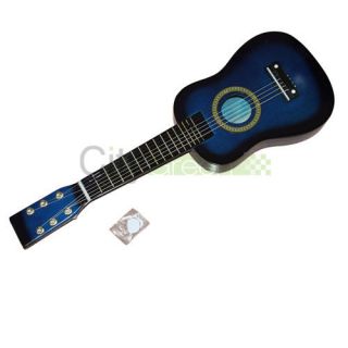 Brand New Acoustic Guitar 23 Inch willow Blue +Pick+Strings