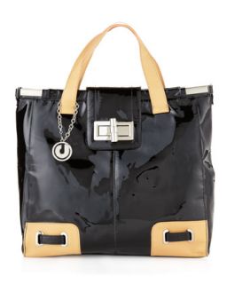 Sadie Patent Tote Bag, Black   