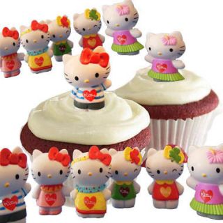 Picture Birthday Cake on Sanrio Hello Kitty Cupcake Cake Toppers Party Favors 12 Figures